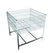 0392-80-80, Стойка для распродаж SHOLS оцинкованная, переставная нижняя полка без перегородки, глубина 375 мм, 800х800х860 мм