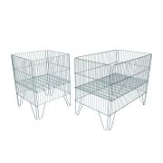 0401-60-41, Корзина для распродаж хромированная, переставная полка, 600x410x780 мм