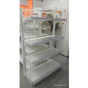 CD ТОРЦЕВОЙ          СТЕЛЛАЖ СЕТЧАТЫЙ (1000*480*1600) полки 3*350     (RAL 9016 гл.)  БЕЛЫЙ КИТАЙ