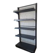 Пристенный сетчатый стеллаж серии CD (1000*480*2100, полки 1*450 + 4*350) черный