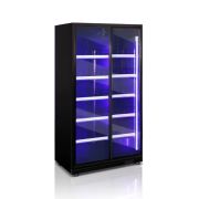 Шкаф-витрина холодильная  IVGC-2D-6020 (1100x600x1985) ДВЕРИ КУПЭ черный КОРПУС